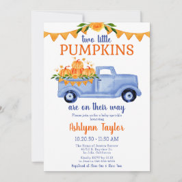 Petit Citrouille Twin Boy Baby Sprinkle Invitation