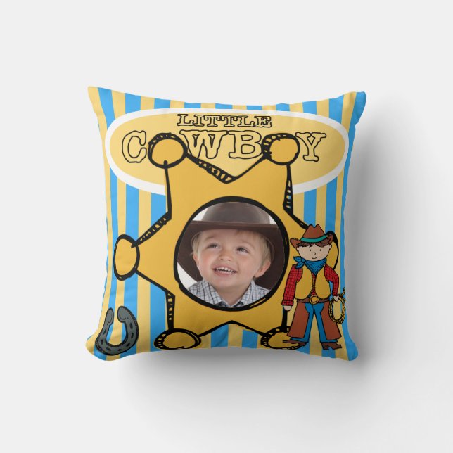 Petit coussin de cowboy de photo faite sur (Recto)