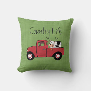 Petit Coussin de Traversin de Camion Rouge Country