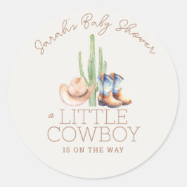 Petit Cowboy Douche ronde Sticker