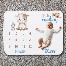 Petit Cowboy Western Milestone Couverture de Bébé