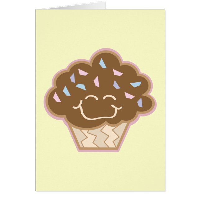 petit cupcake au chocolat heureux (Devant)