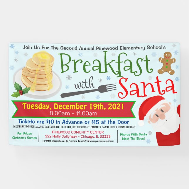 Petit-déjeuner avec la bannière Père Noël (Horizontal)