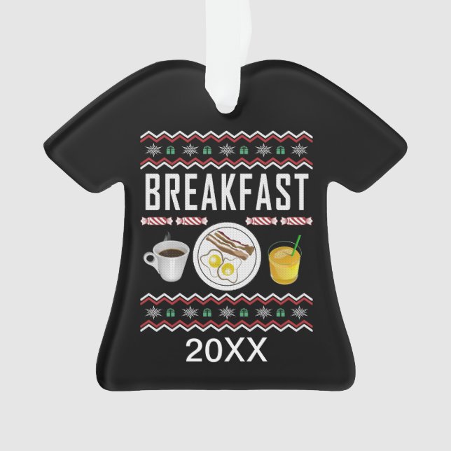 Petit-déjeuner Bacon Oeufs Jus Douille de Noël moc (devant)