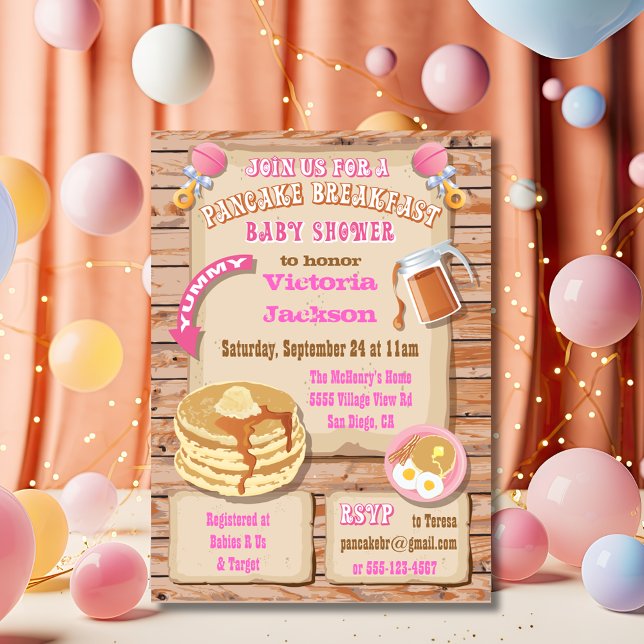 Petit déjeuner Brunch Baby Shower Invitations (Créateur téléchargé)