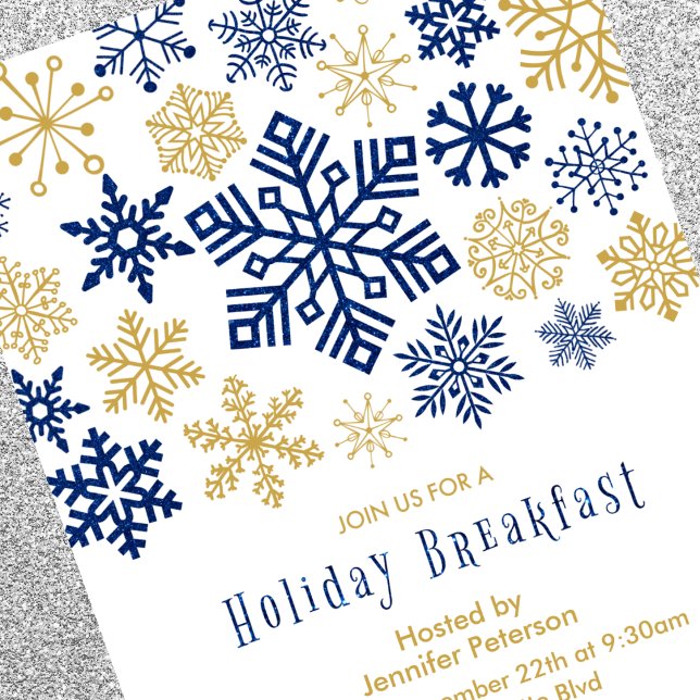 Petit-déjeuner de Noël Invitation Chic Snowflakes (Créateur téléchargé)