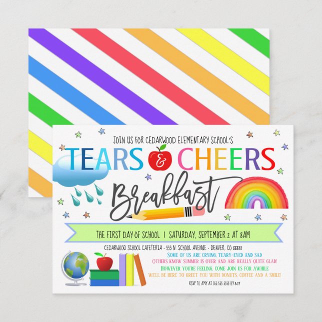 Petit déjeuner Invitation Larmes et encouragements (Devant / Derrière)