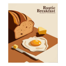 Petit-déjeuner rustique - Poster d'art alimentaire