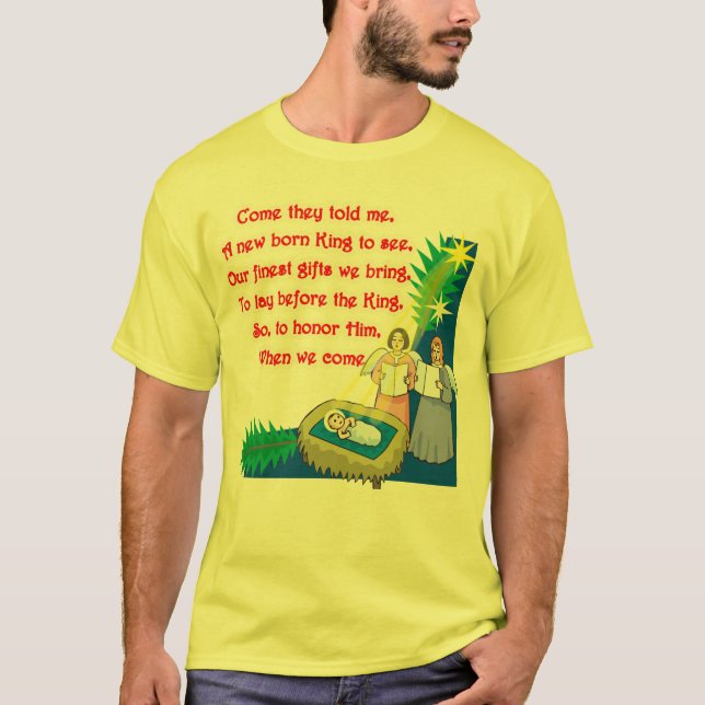 Petit Drummer Boy Lyrics sur T-shirts et cadeaux (Devant)
