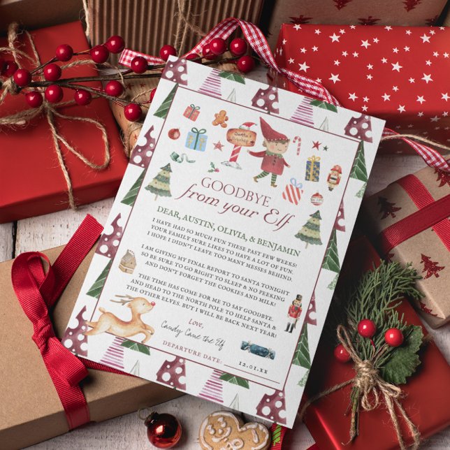Petit Elf | Carte de lettre d'adieu aux enfants (Créateur téléchargé)