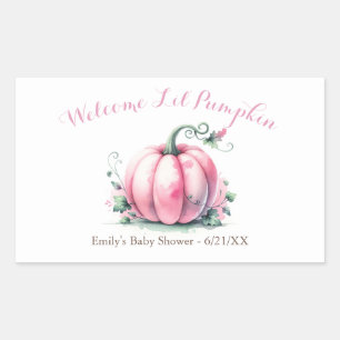 Petit Étiquette Baby shower Citrouille - Fille