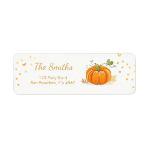 Petit Étiquettes de adresse de pomme Automne Or