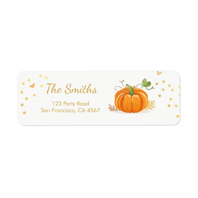 Petit Étiquettes de adresse de pomme Automne Or (Devant)