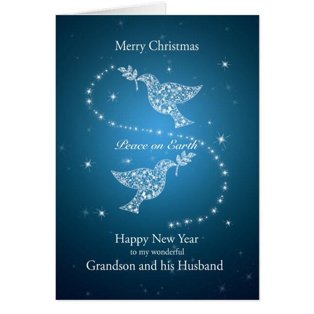 Petit-fils et son mari, colombes de Noël de paix (Devant)