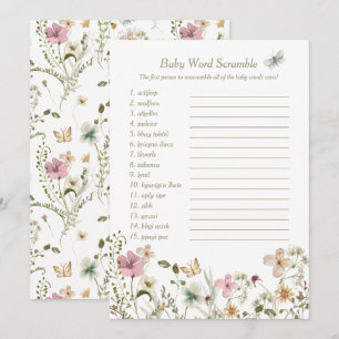 Petit Fleur sauvage Baby Word Scramble Carte de je