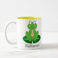 Petit Froggy mignon avec une tasse personnalisée