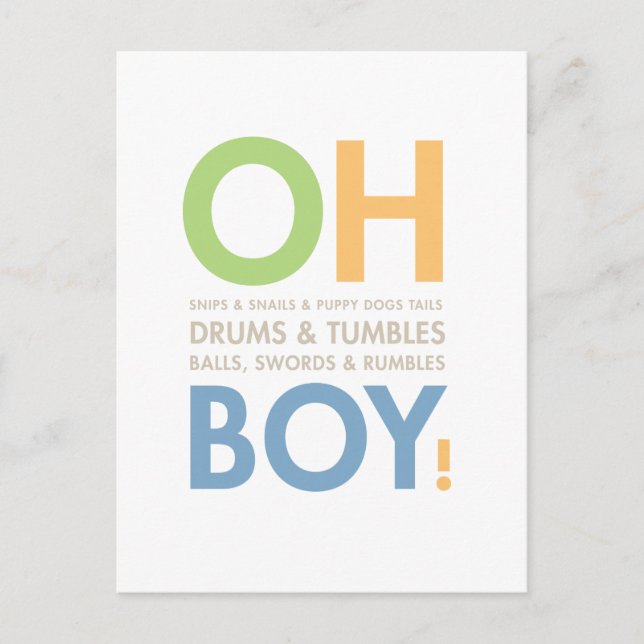 Petit garçon Douche Invitation Coups et escargots (Devant)