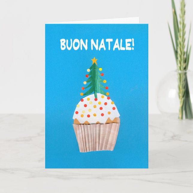 Petit gâteau italien de carte de Noël avec l'arbre (Devant)