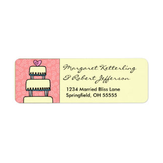 Petit gâteau Mariage Étiquettes de adresse personn