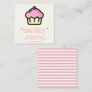 Petit gâteau rose - cartes de visite personnalis
