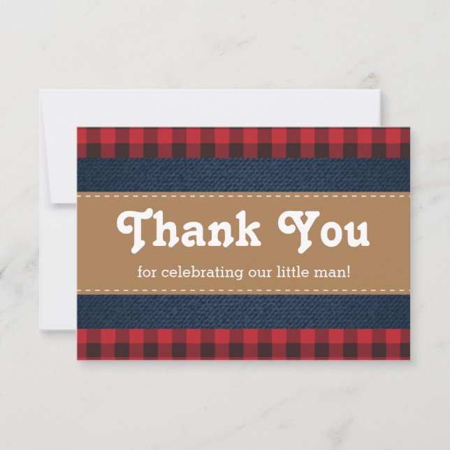 Petit Homme Carte de remerciements, Lumberjack (Devant)