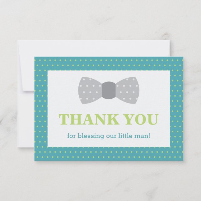 Petit Homme Carte de remerciements, Turquoise, Ver (Devant)