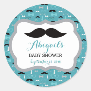 Petit Homme Sticker Baby shower, Turquoise, Aqua,