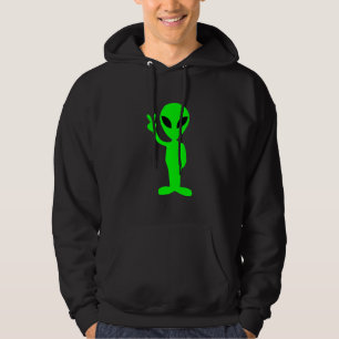 Petit homme vert sur Sweat - shirt à capuche noir