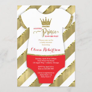 Petit invitation de prince baby shower, parties
