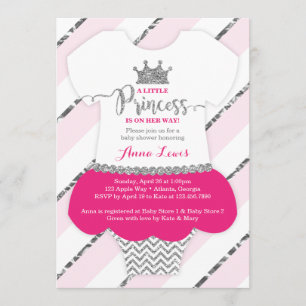 Petit invitation de princesse baby shower, parties