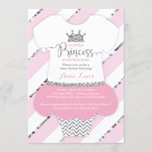 Petit invitation de princesse baby shower, parties