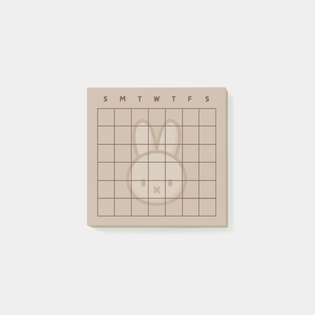 Petit lapin en latte Calendrier Post-It Notes (Devant)
