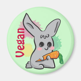 Petit lapin gris végétal mignon avec aimant carott