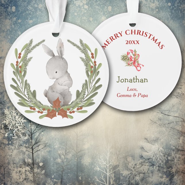 Petit Lapin Lapin Wreath Grand-Enfant Ornement (Créateur téléchargé)
