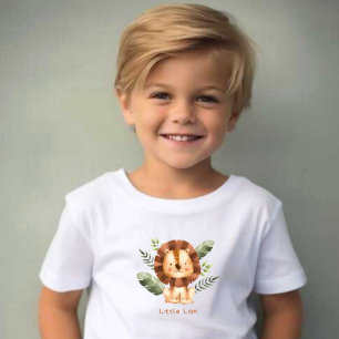 Petit Lion imprimé moderne blanc tshirt bébé