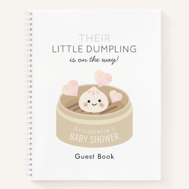 Petit livre d'invité de Baby shower Dumpling (Devant)
