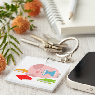 Petit Louveur de livre (Cochon de dessin) Porte -