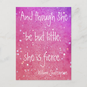 Petit mais Fierce Shakespeare Citation rose carte 