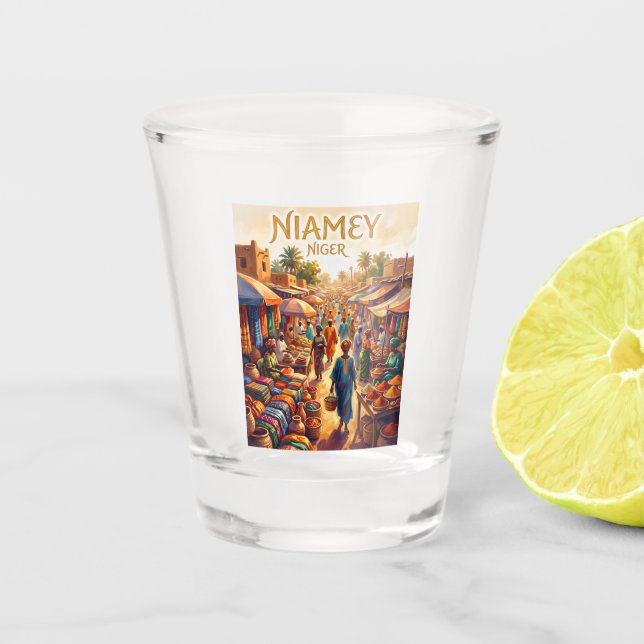 Petit Marché Niger Schnapsglas (Vorderseite)