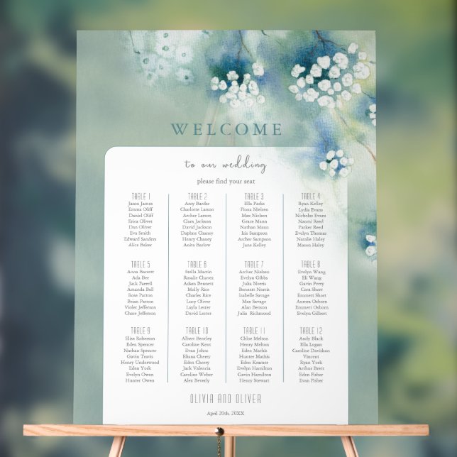 Petit Mariage de fleurs blanches - Carte de bienve (Neutre)
