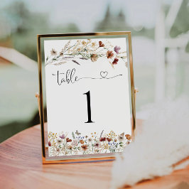 Petit Mariage Fleur sauvage Numéro de table