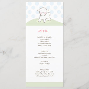Petit menu de baby shower d'agneau
