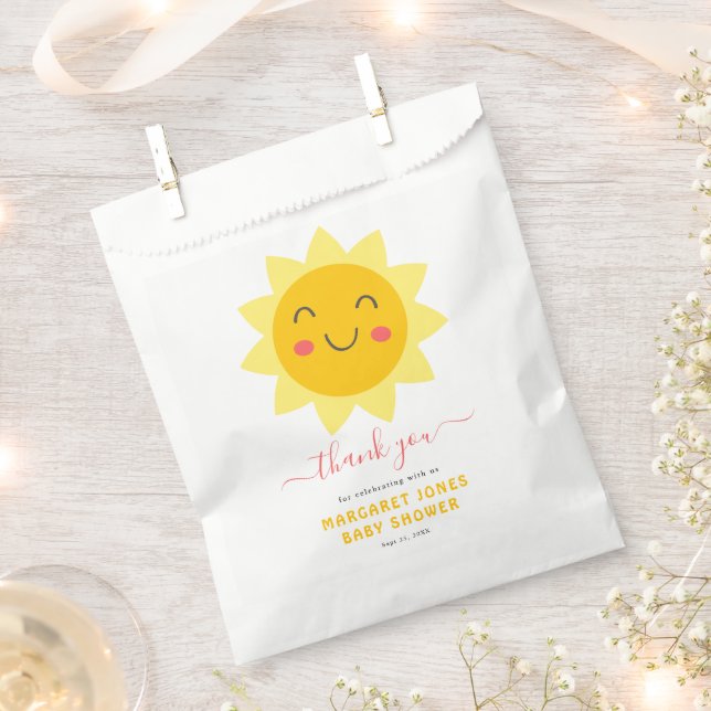 Petit Merci Baby shower soleil Favoriser les sacs (Coupé)