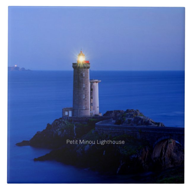 Petit Minou Lighthouse, Plouzane, Frankreich Fliese (Vorderseite)