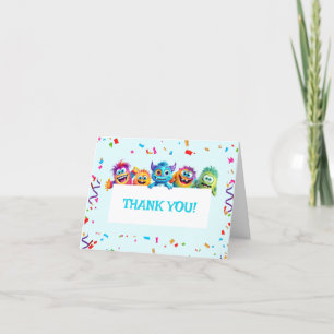 Petit Monster coloré Carte de remerciements d'anni