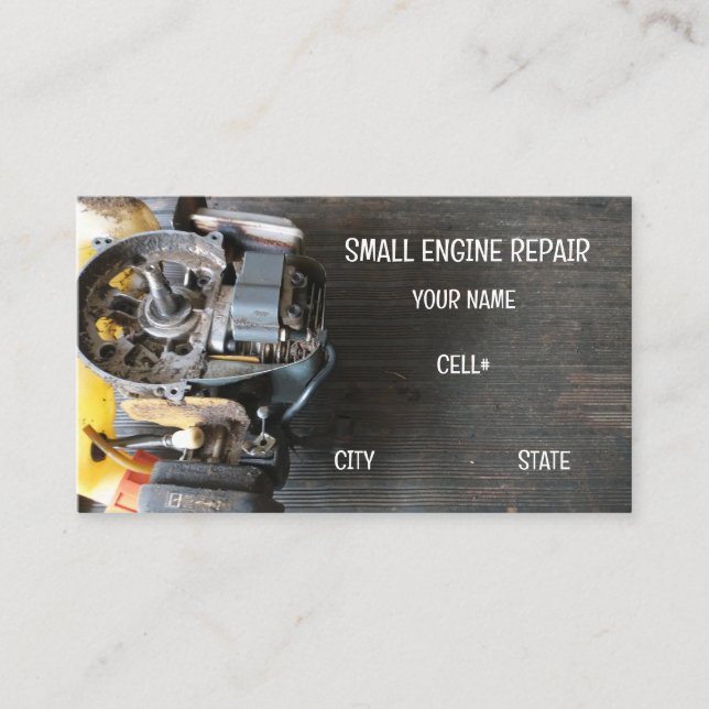 PETIT MOTEUR Carte de visite DE RÉPARATION 2 CYCLE (Devant)