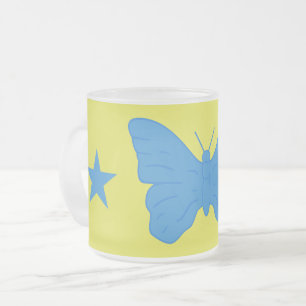 Petit mug en verre givré avec le drapeau de Bady B