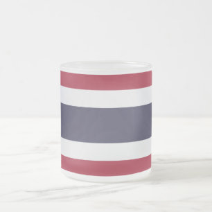 Petit mug en verre givré avec le drapeau de la Tha