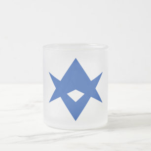 Petit mug en verre givré avec le drapeau de la vil