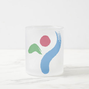 Petit mug en verre givré avec le drapeau de Séoul
